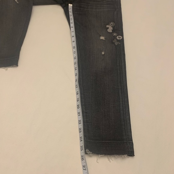 Lucky Brand Y2K Sienna Slim Boyfriend black embroidered low rise jeans size 0/25 - Picture 10 of 16